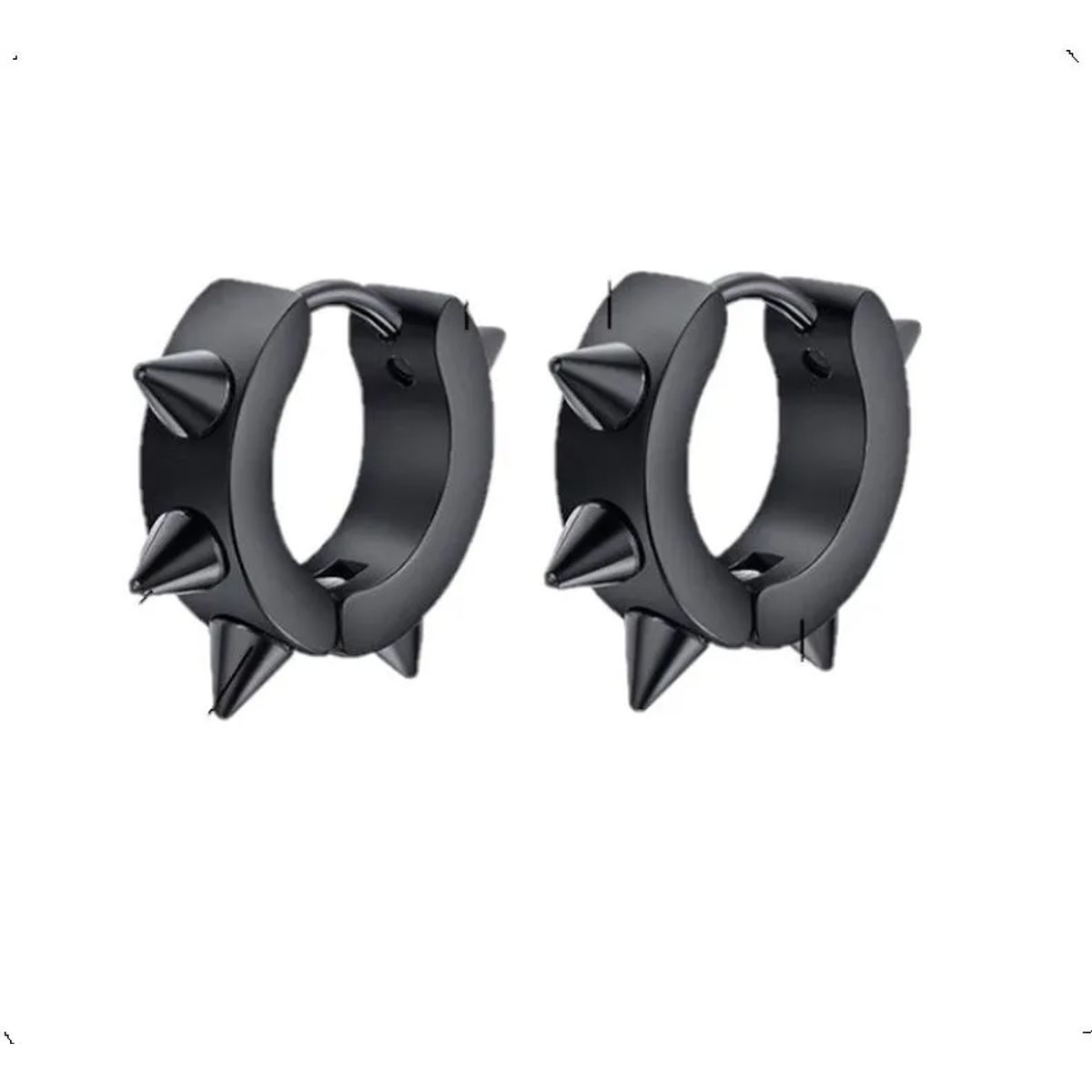 GENERICO - Aros Punk Hombre Mujer Negros Black Space Earing Moda Royal Madriz