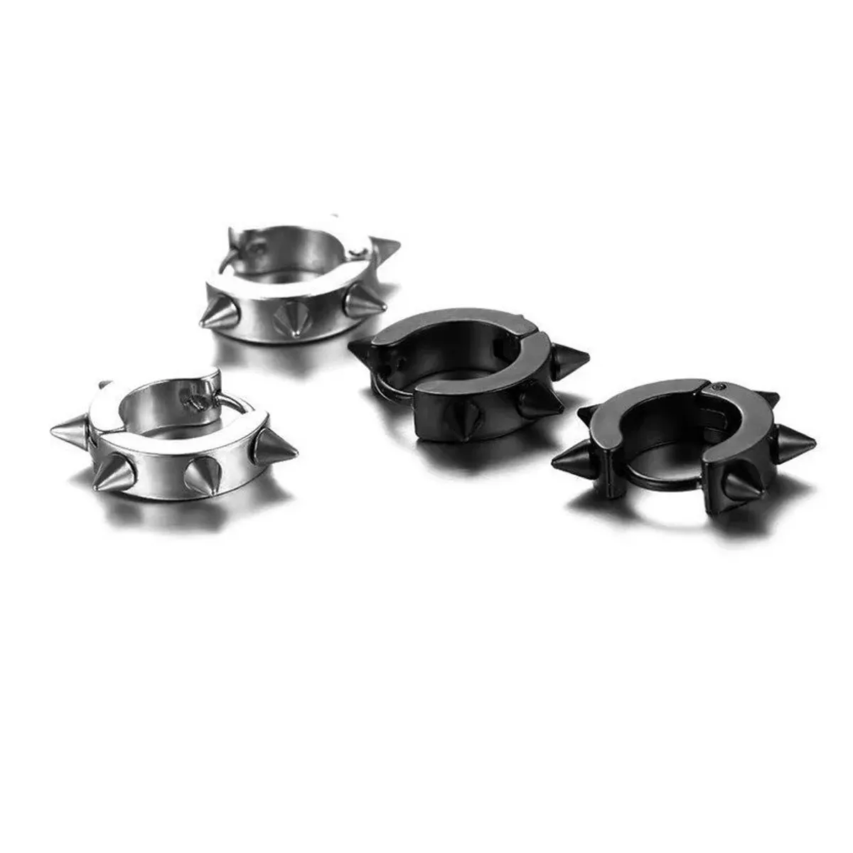 GENERICO - Aros Punk Hombre Mujer Negros Black Space Earing Moda Royal Madriz