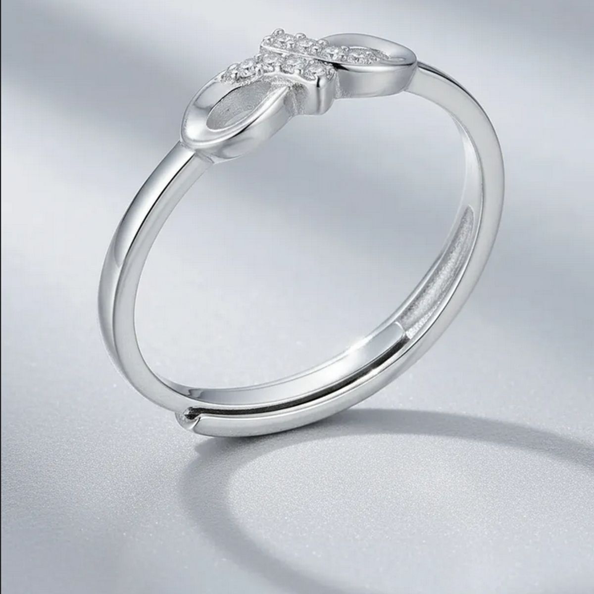 GENERICO - Anillo plata 925 infinito ajustable regalo