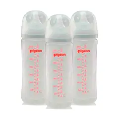 PIGEON - Pack x3 Mamaderas Biberón Softouch Pp 330 Ml Color Blanco