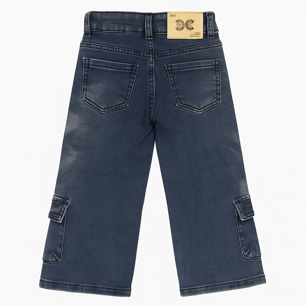 KIBOU - Jeans Cargo Niña Estilo Urbano con Bolsillos Funcionales y Cierres