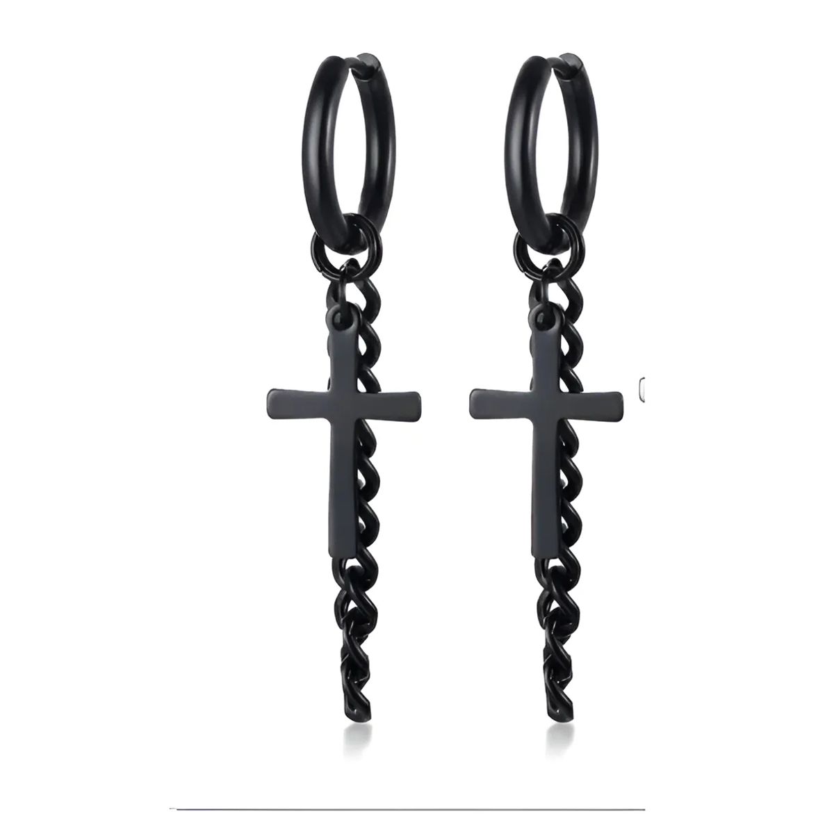 GENERICO - Aros Punk Cruz Black Space Hombre Mujer Moda Royal Madriz