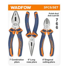 WADFOW - Set Alicates 3 Piezas Profesional Anticorrosión