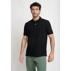 TRIAL - Polera Polo Pique Algodón Marini Negro