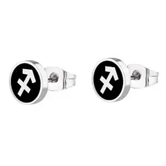 GENERICO - Aros Punk Silver Ring Signo Sagitario Hombre Mujer Moda