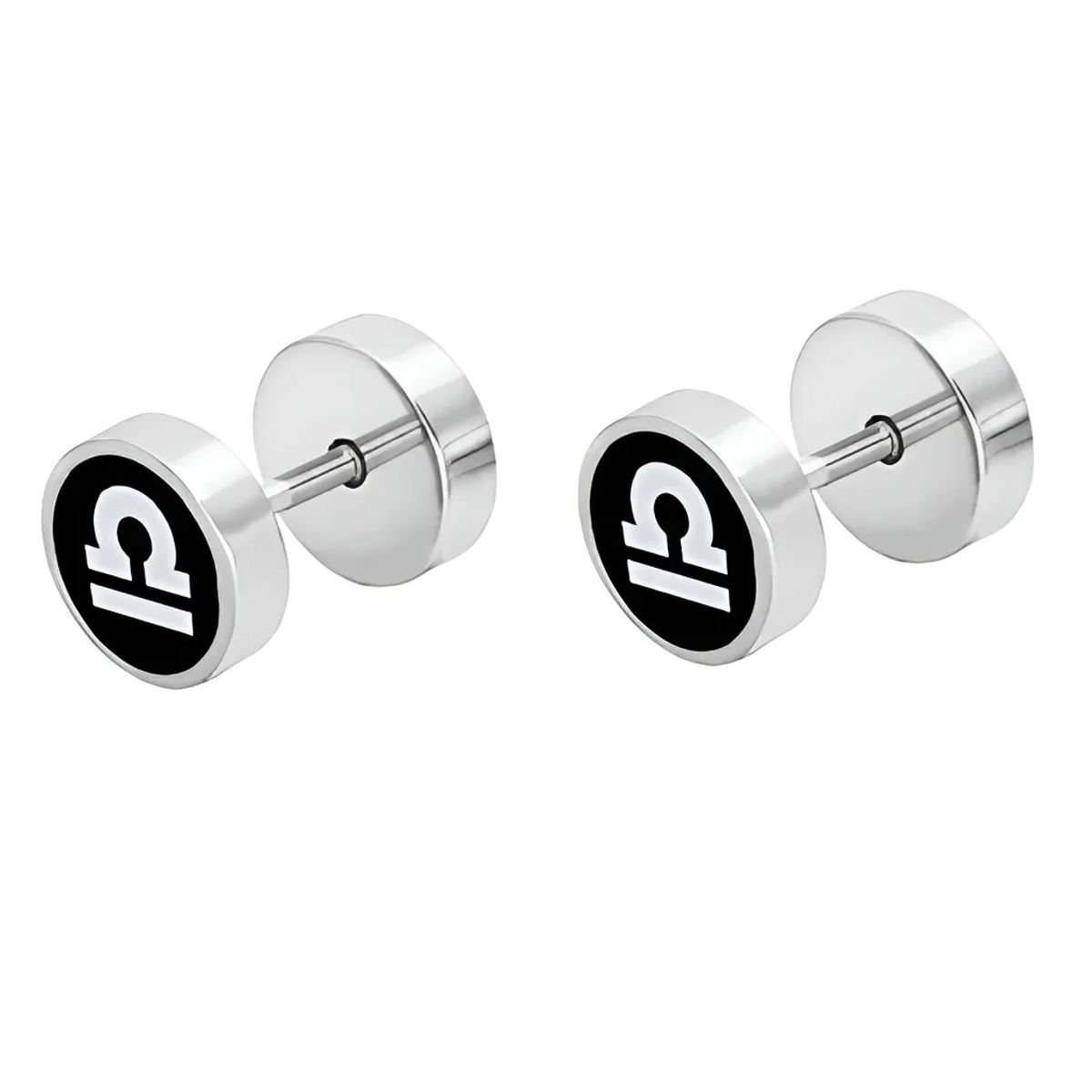 GENERICO - Aros Punk Silver Ring Signo Libra Hombre Mujer Moda