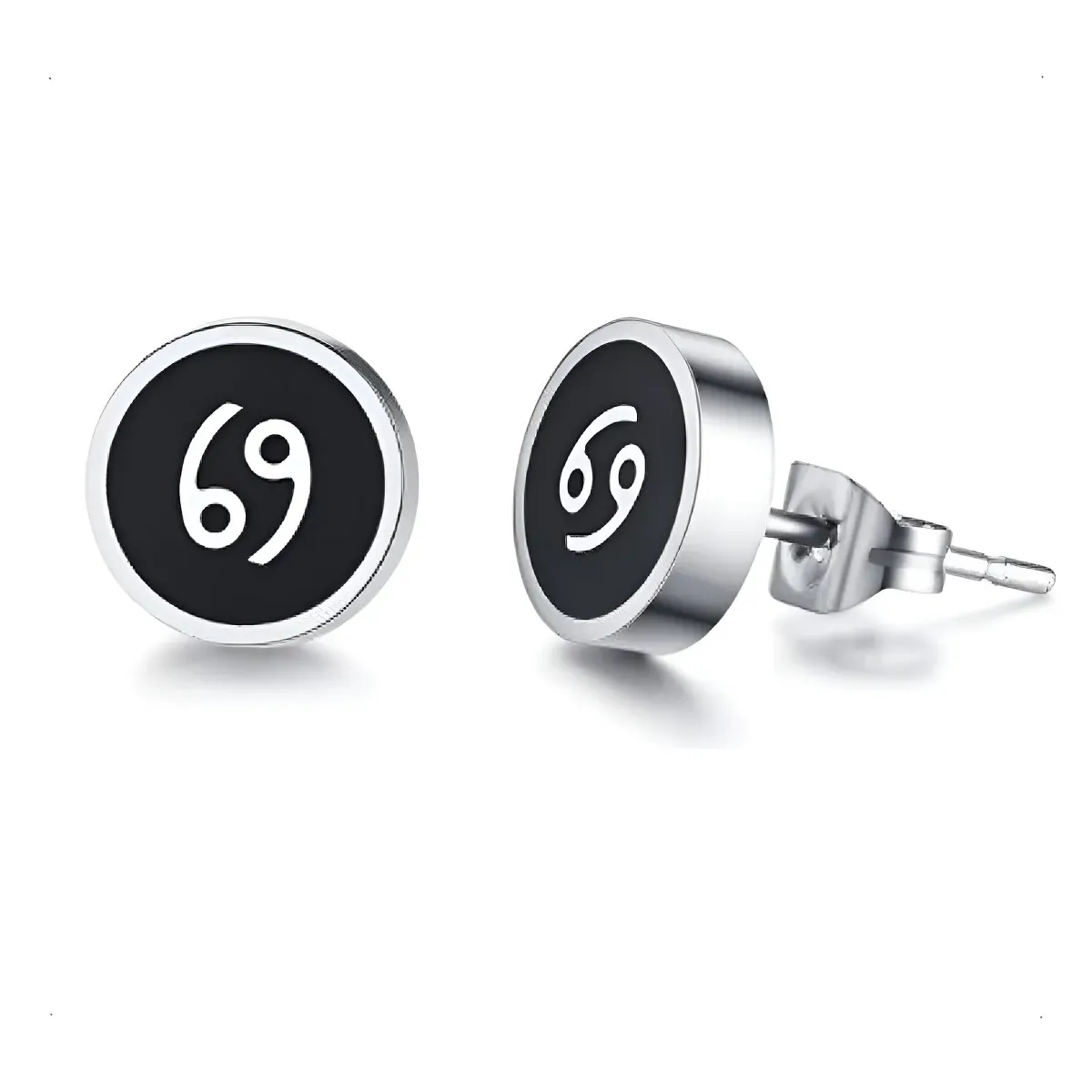GENERICO - Aros Punk Silver Ring Signo Cancer Hombre Mujer Moda