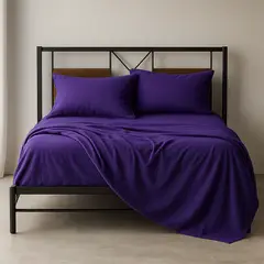 ARMONIA - Sábana 1½ Plazas 800 Hilos Liso Rojo v3 7EF