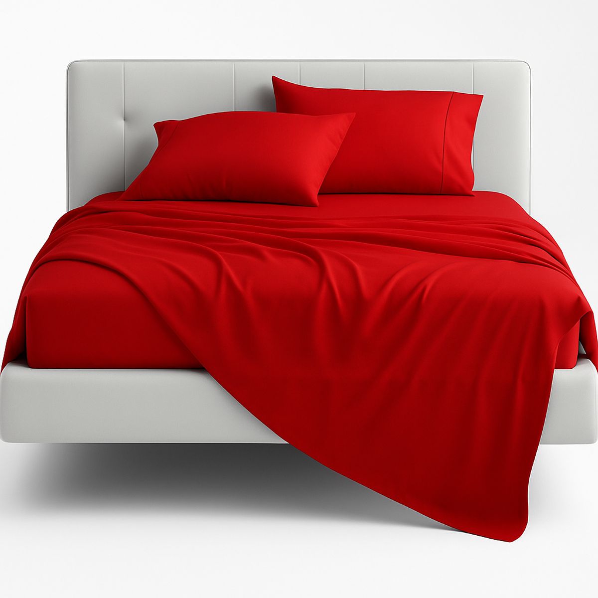 ARMONIA - Sábana 1½  Plazas 800 Hilos Liso Rojo v7 7EF