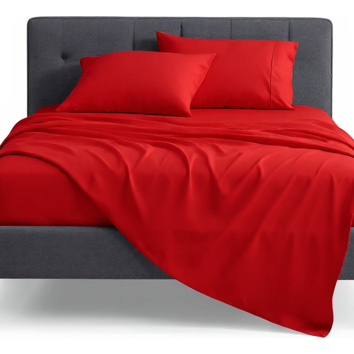 ARMONIA - Sábana 1½  Plazas 800 Hilos Liso Rojo v1 7EF