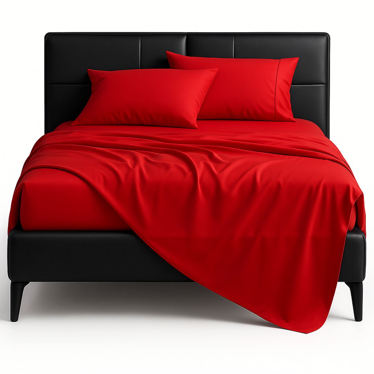 ARMONIA - Sábana 1½  Plazas 800 Hilos Liso Rojo v9 7EF