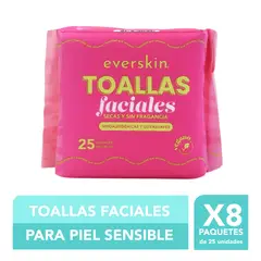 EVERSKIN - Pack 8 Toallas Faciales Premium 25 Unidades