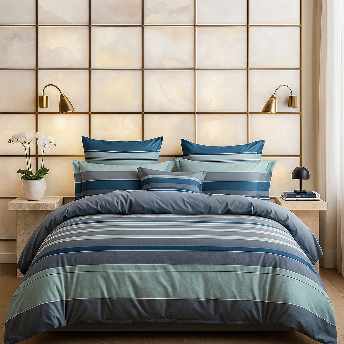 ARMONIA - Sábana King 800 Hilos Diseño Americano 832B 7EF