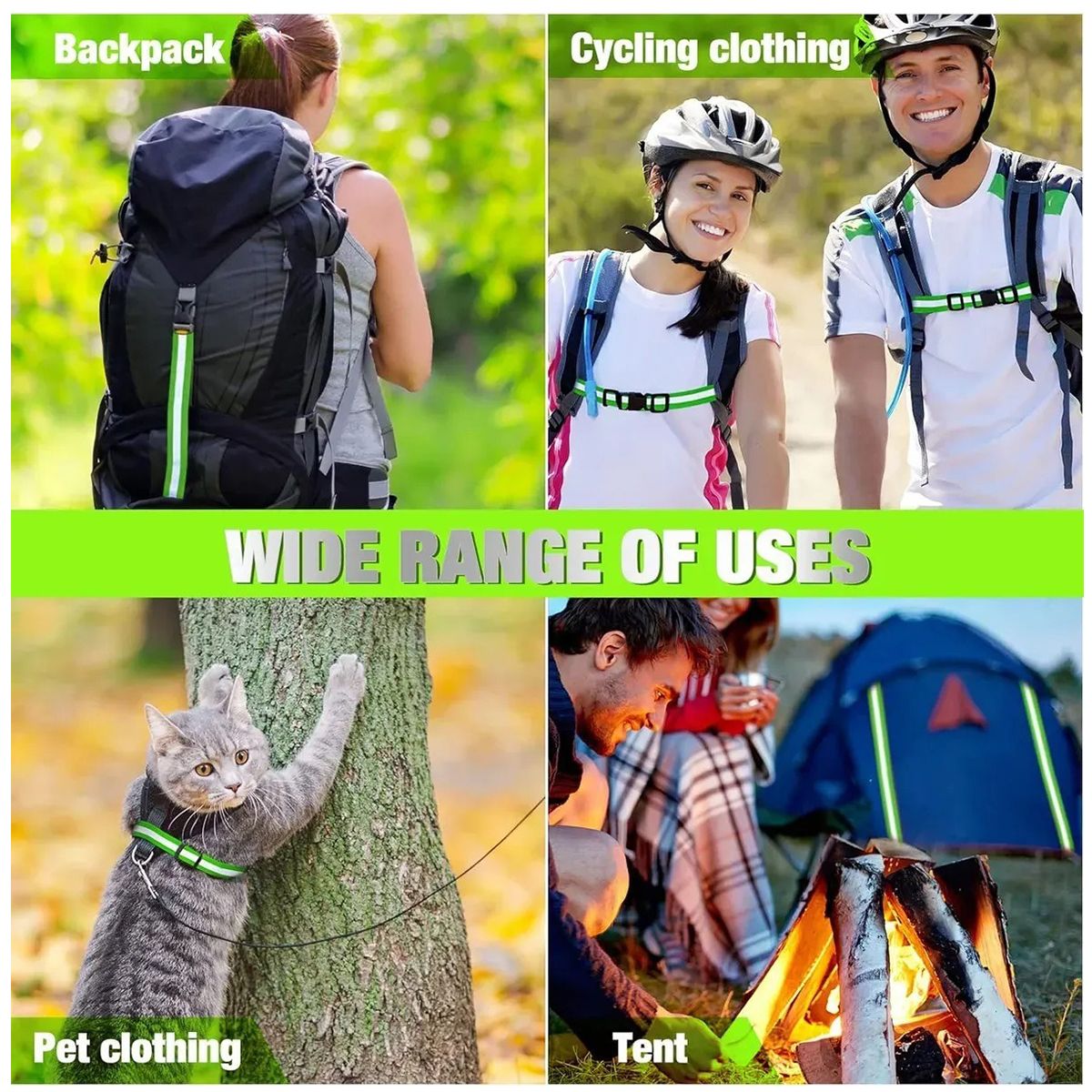 GENERICO - Cinta Reflectiva Dia Noche De Tela Ancho 5cm Largo 100m