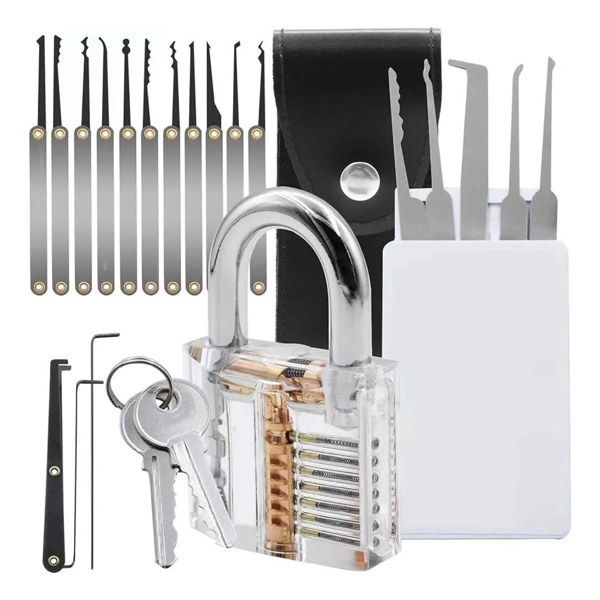 GENERICO - Kit 17pcs Cerrajería Enseñanza ganzúas Y Candado Grande