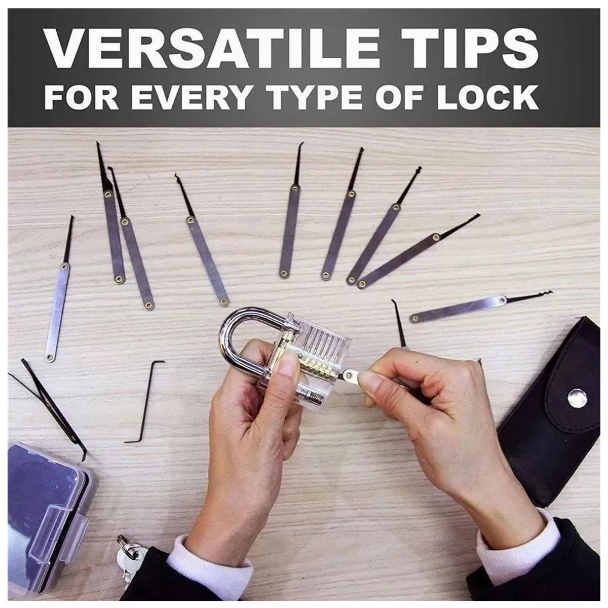 GENERICO - Kit 17pcs Cerrajería Enseñanza ganzúas Y Candado Grande