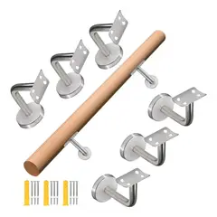 GENERICO - 6 Pack Soportes De Pasamanos De Escalera De Acero Inoxidable