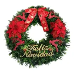 NO LOGO - Corona Guirnalda Navideña Adorno Decorativo Navidad 40 Cm
