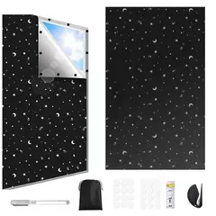 GENERICO - 100% Cortinas Blackout 420d Revestidas De Plata 145×2m