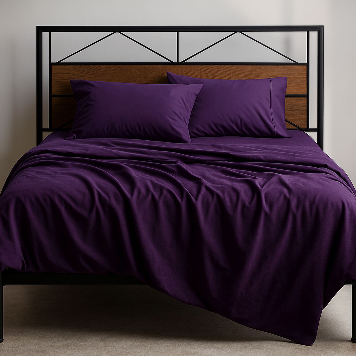 ARMONIA - Juego de Sábana 2½ King 800 Hilos Liso Rojo v12