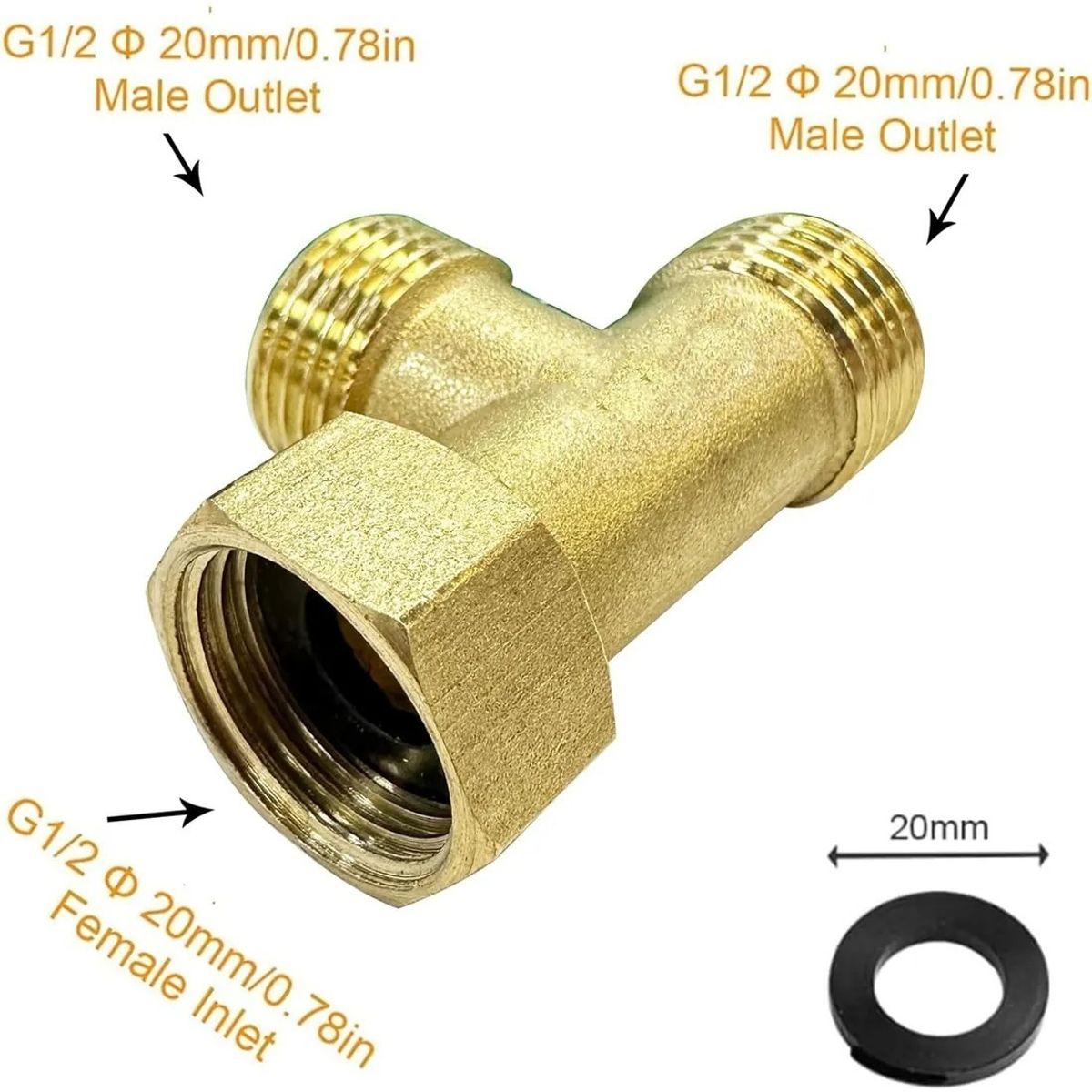 GENERICO - Conector Tipo T Macho Hembra Rosca 12 He He Hi Derivación