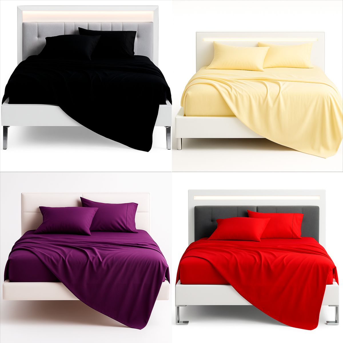 ARMONIA - Sábana 2½  Plazas 800 Hilos Liso Morado v8 7EF