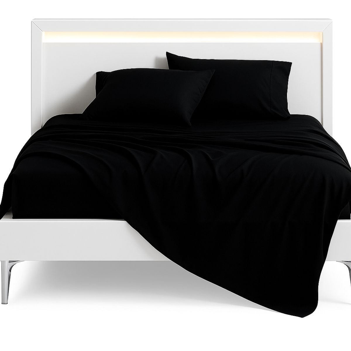 ARMONIA - Juego de Sábana 2 Plazas 800 Hilos Liso Rojo v4