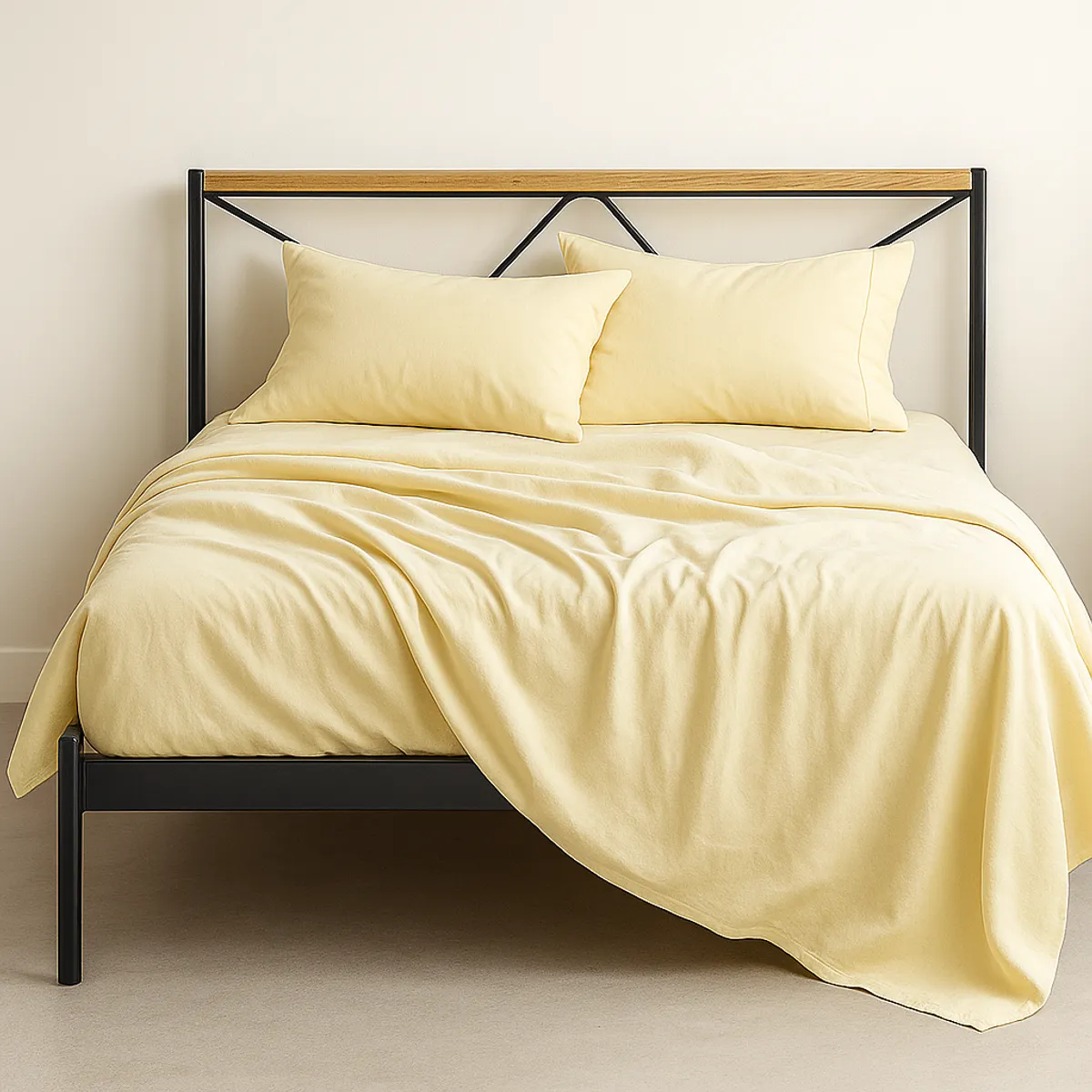 ARMONIA - Sábana 2½  Plazas 800 Hilos Liso Amarillo v11 7EF