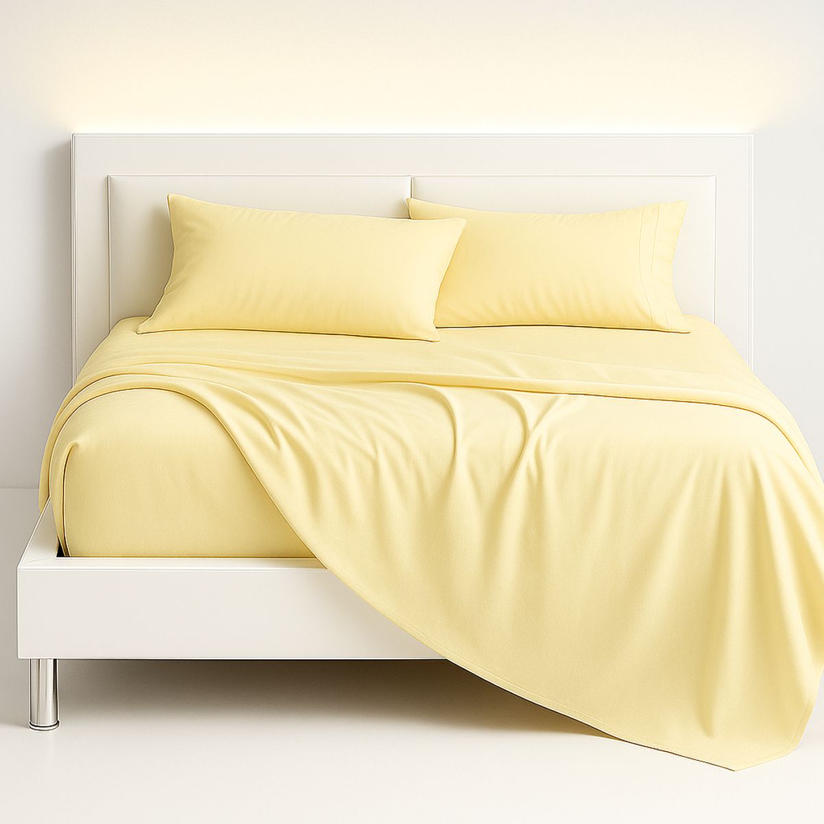 ARMONIA - Sábana 2 Plazas 800 Hilos Liso Amarillo v7 7EF