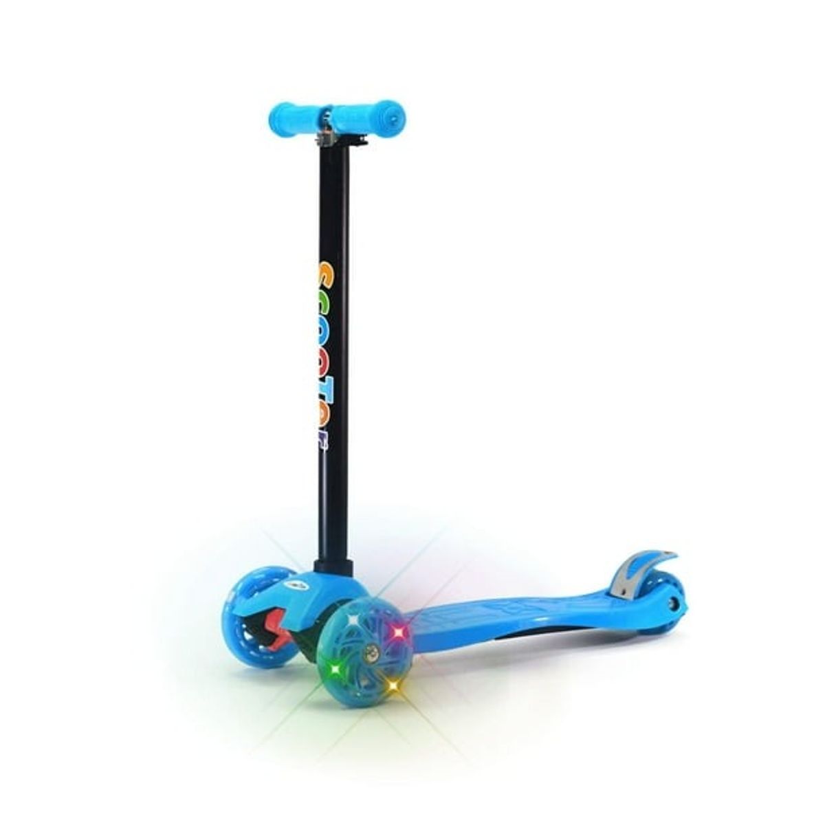 NO LOGO - Scooter Monopatín Infantil Luces Celeste