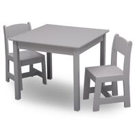 Juego de mesa y 2 sillas infantil gris