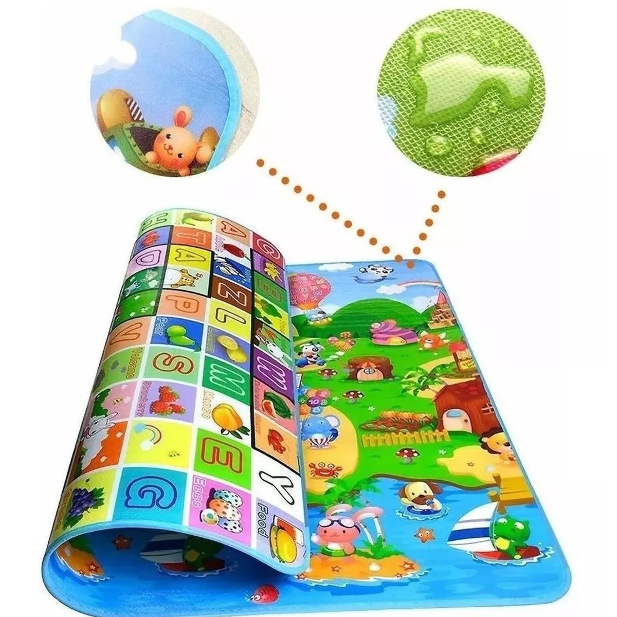 NO LOGO - Alfombra Antigolpes Para Niños Bebes 180x150 Diseño 2 Lados