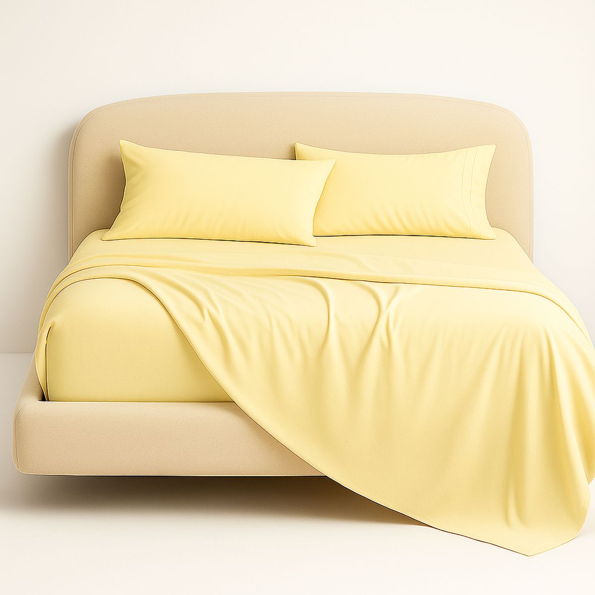 ARMONIA - Sábana 2½  Plazas 800 Hilos Liso Amarillo v5 7EF