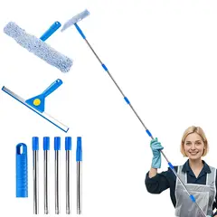 GENERICO - 2 En 1 Escobilla Profesional 2m De Largo Para Ventanas