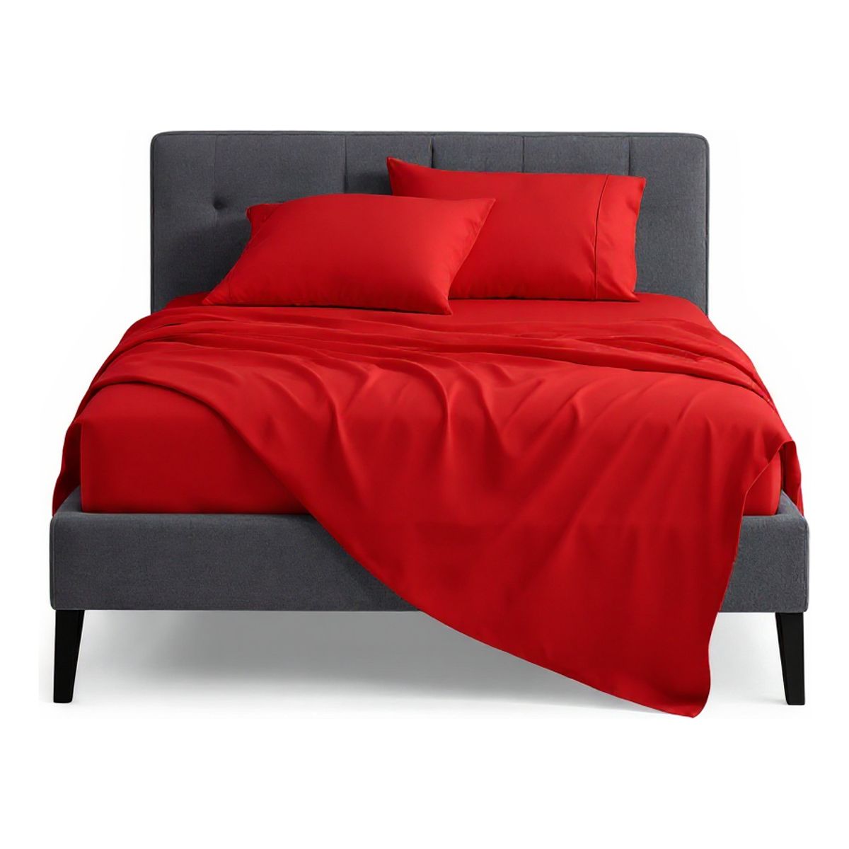 ARMONIA - Sábana 1½  Plazas 800 Hilos Liso Rojo v1 7EF