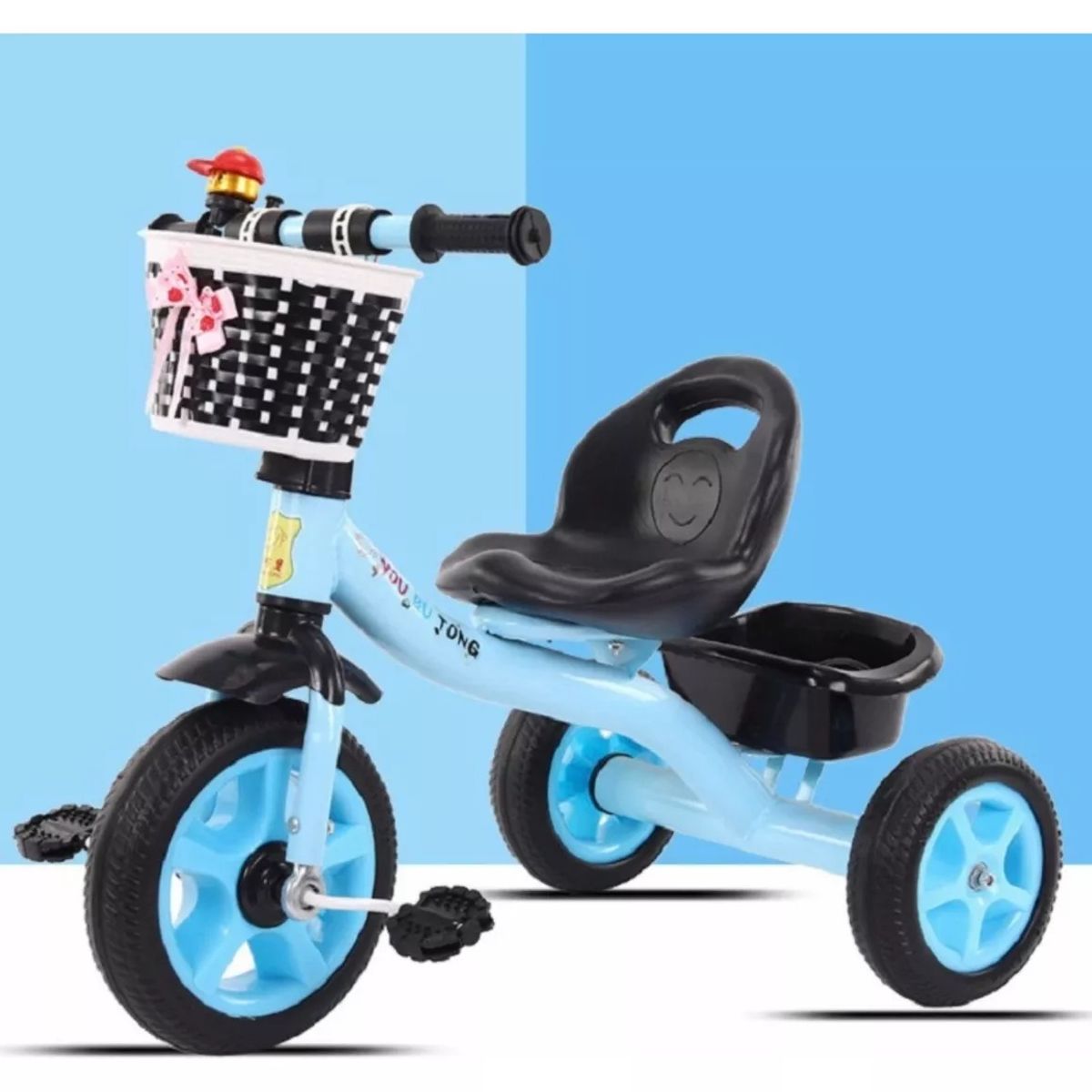 NO LOGO - Triciclo Bicicleta Infantil Metálico Azul