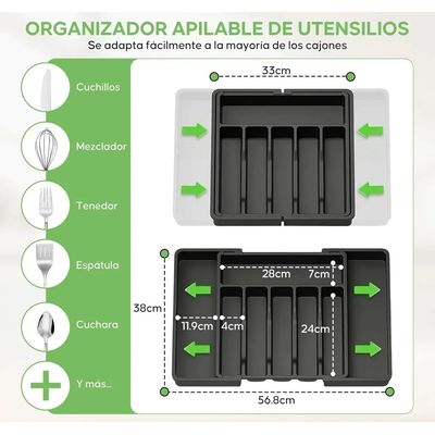 Imagen 2 del producto Organizador De Cubiertos Expandible, 8 Compartimientos