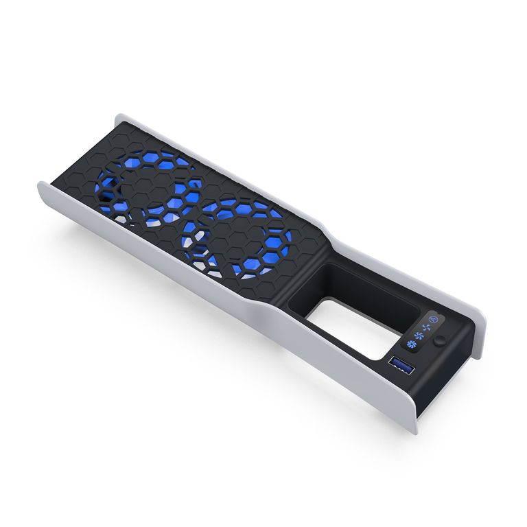 Ventilador para PS5 Pro y Slim 4 Velocidades, Control Inteligente, RGB Color Blanco