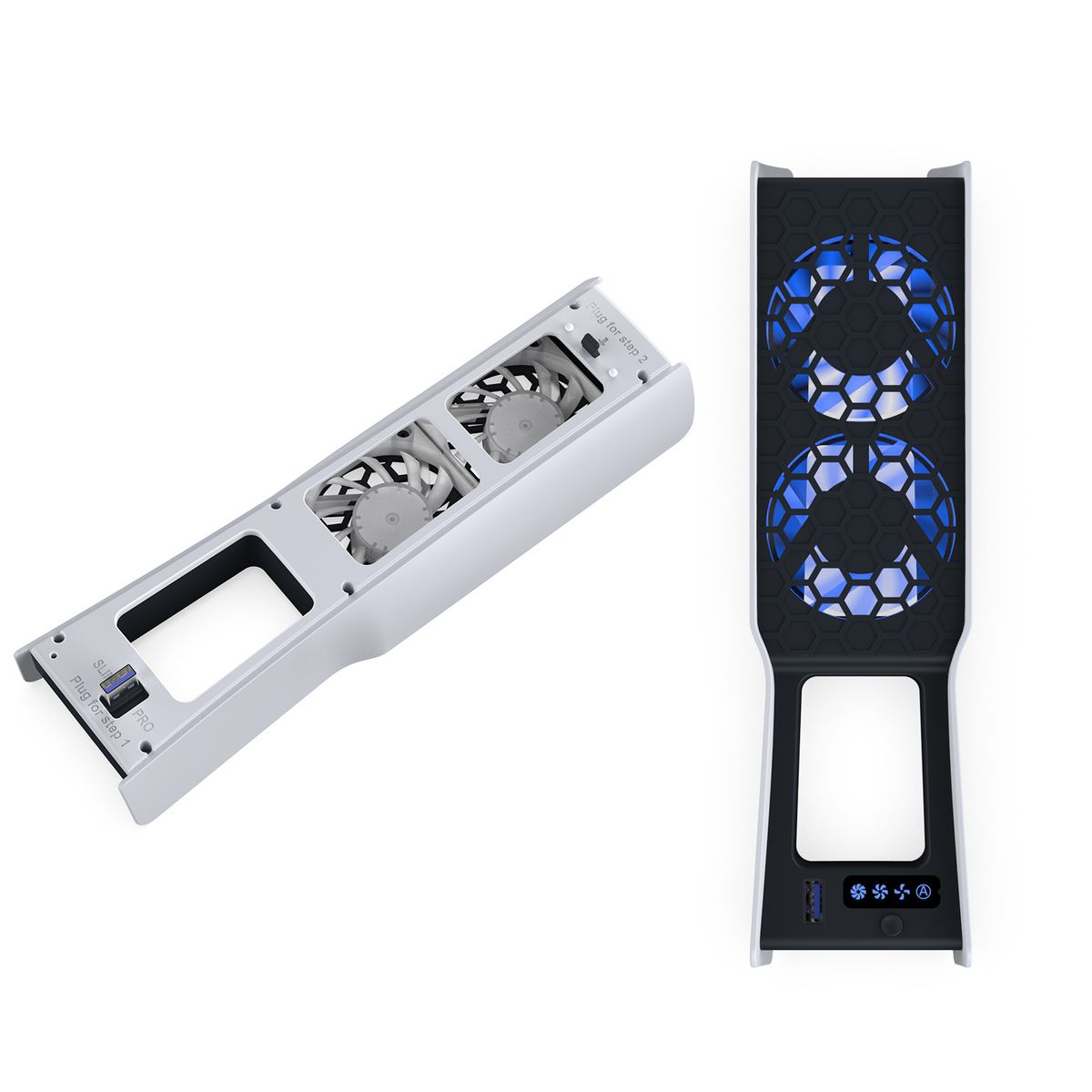 DOBE - DOBE Ventilador para PS5 Pro y Slim 4 Velocidades, Control Inteligente, RGB Color Blanco