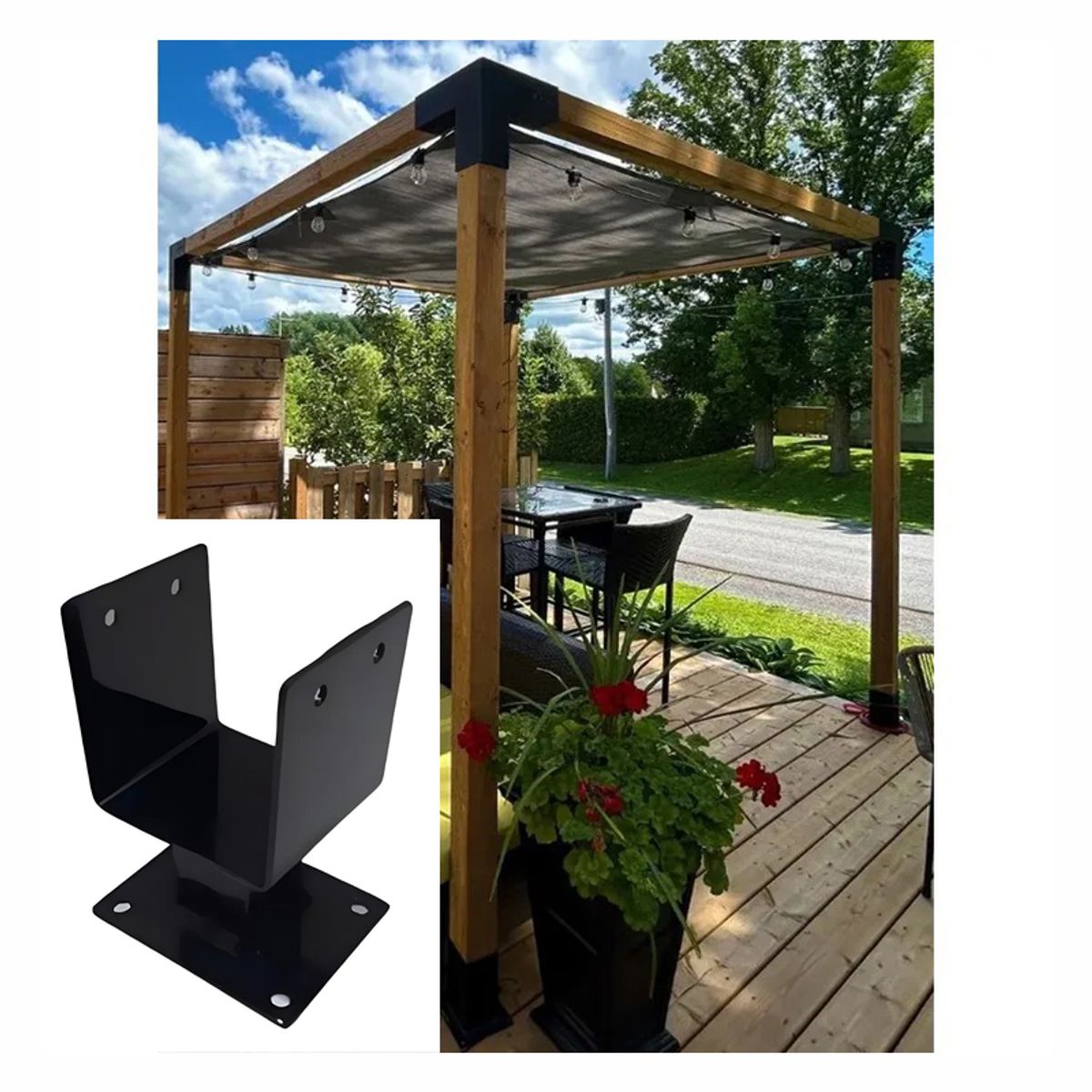 GENERICO - Soporte Para Pilar Poste De Cenador Y Cobertizo 4x4 Pulgadas