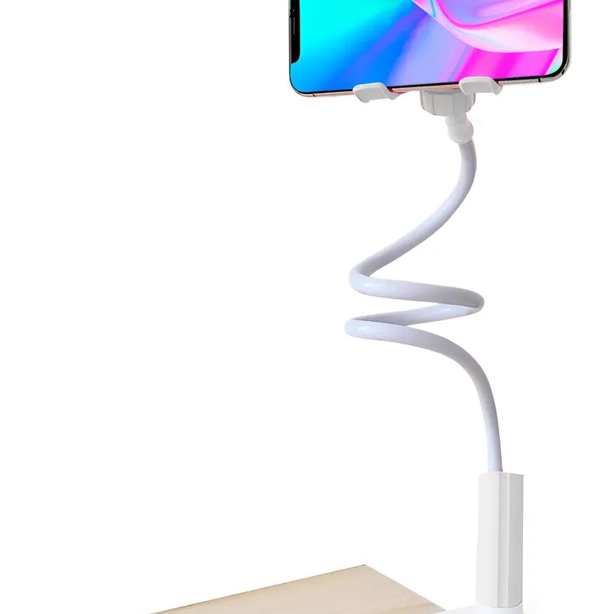KUANGYE - Soporte Porta Celular 360 Flexible Mesa Escritorio Blanco