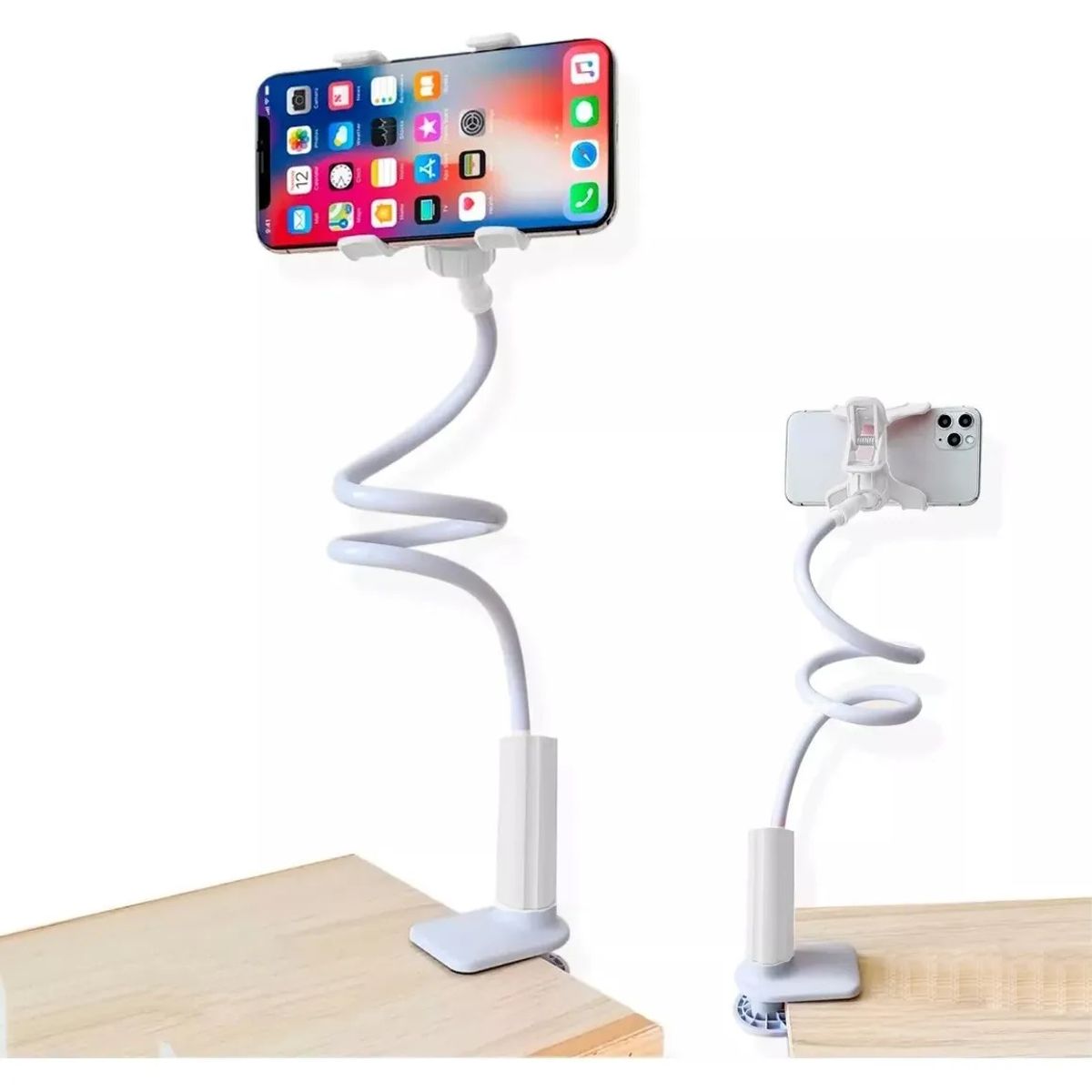 KUANGYE - Soporte Porta Celular 360 Flexible Mesa Escritorio Blanco