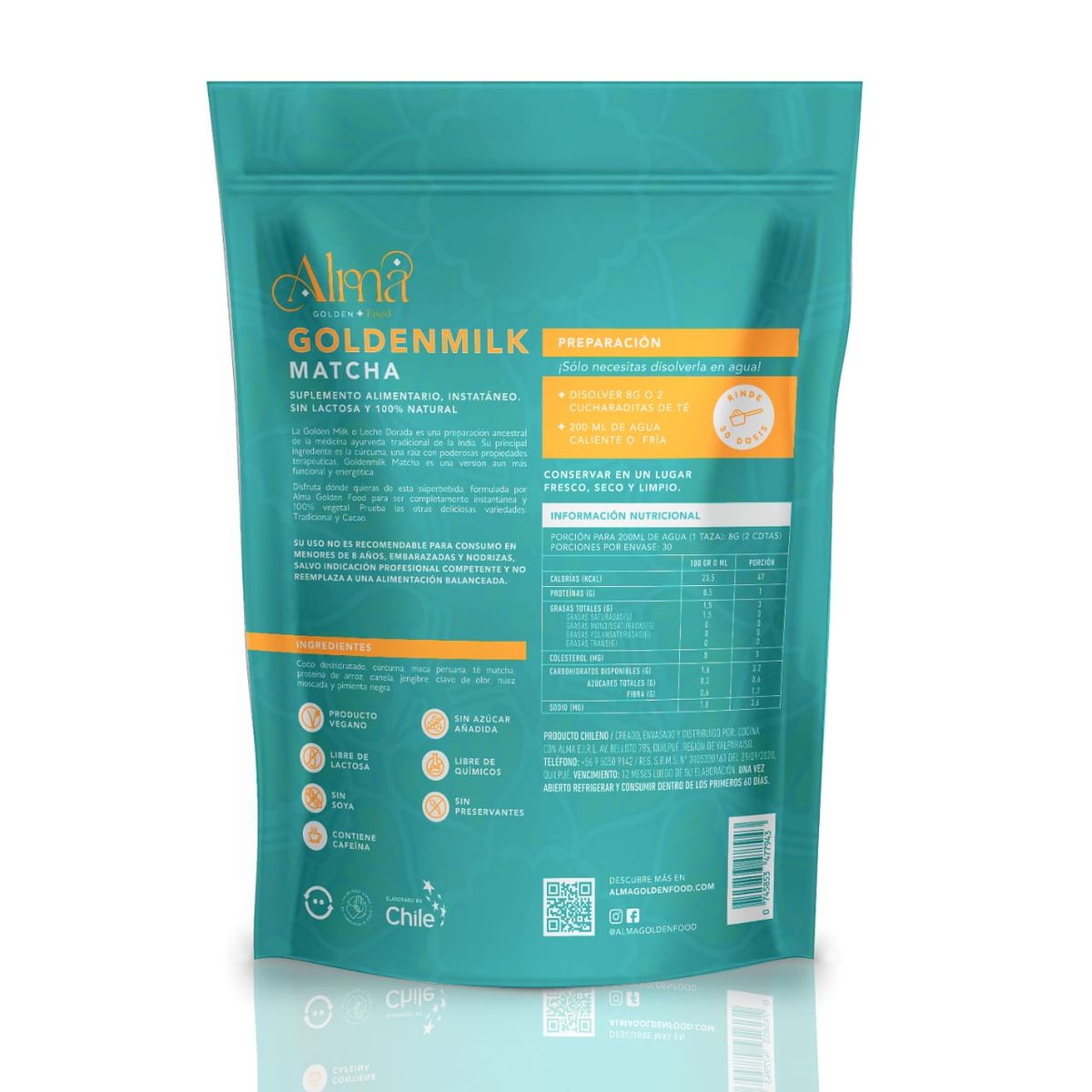 GENERICO - Goldenmilk Matcha Dorada 240g Alma Golden