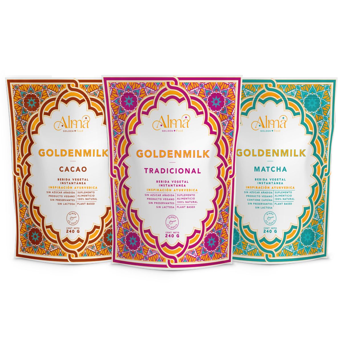 GENERICO - Pack x3 Goldenmilk Dorada 240g Alma Golden