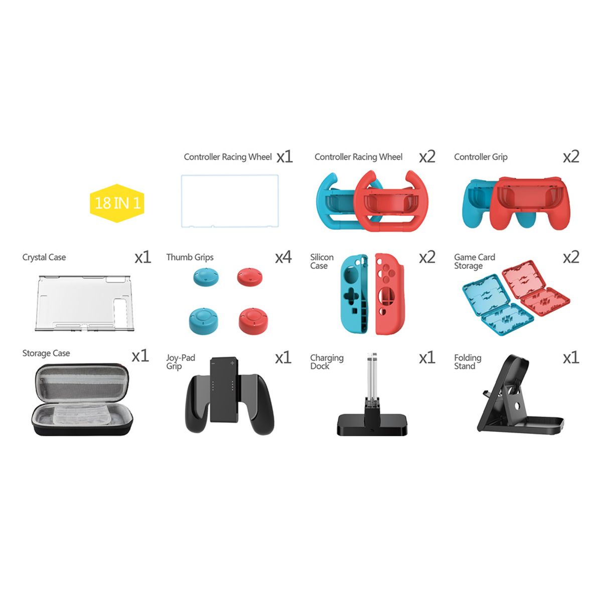 DOBE - DOBE Kit Gamer 18 en 1 para Nintendo Switch