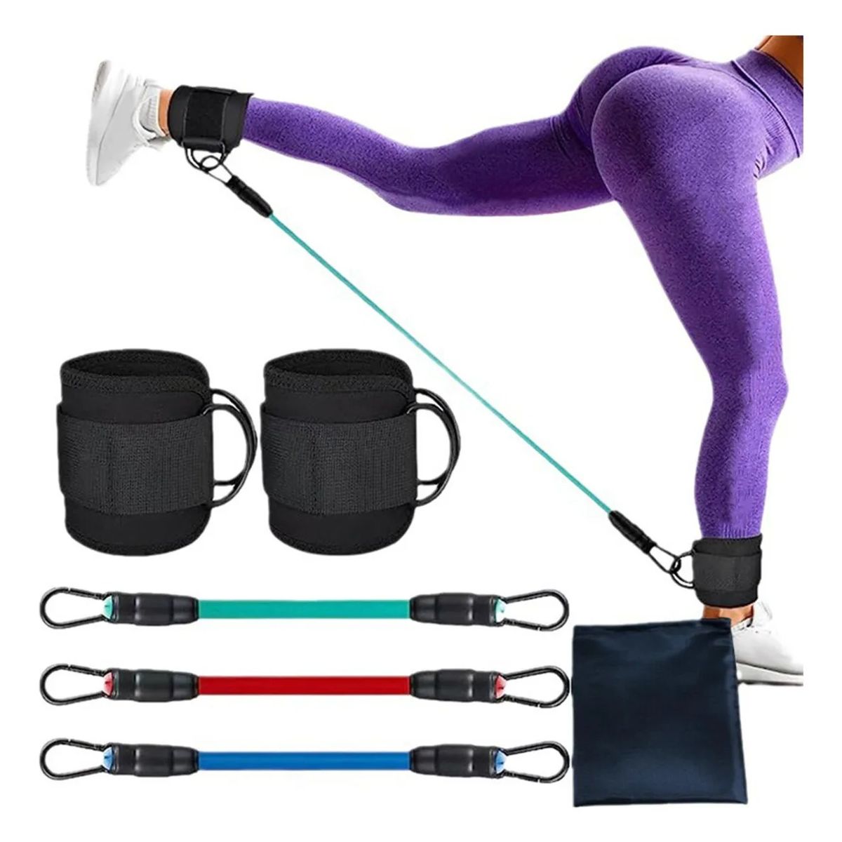 TNAKIEX - Juego De 6 Bandas De Resistencia Para Piernas Y Glúteos - Negro