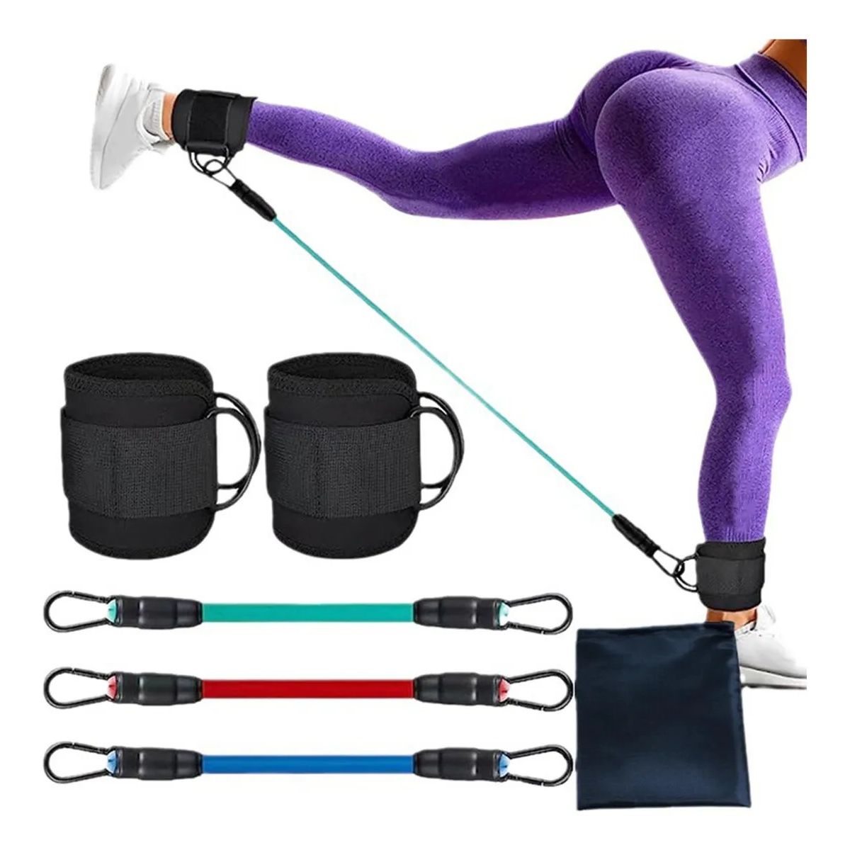 TNAKIEX - Juego De 6 Bandas De Resistencia Para Piernas Y Glúteos - Negro