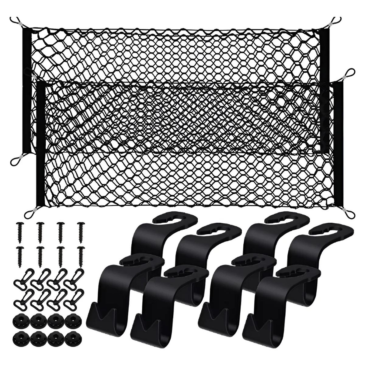 KUANGYE - 2pcs Red De Almacenamiento Malla Cajuela Maletero Auto Elástica