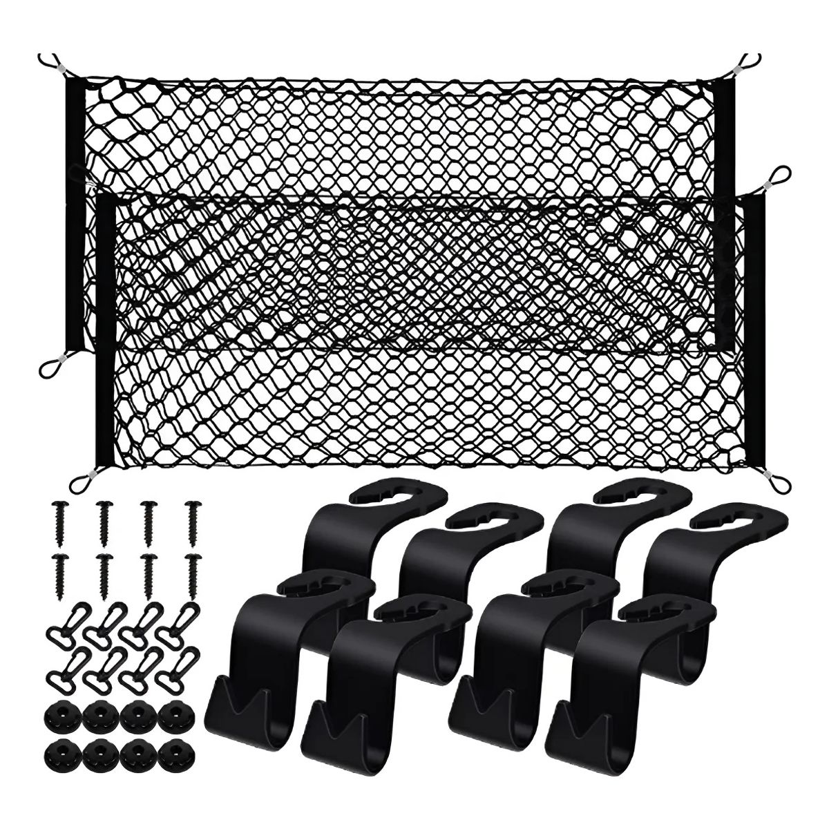 KUANGYE - 2pcs Red De Almacenamiento Malla Cajuela Maletero Auto Elástica