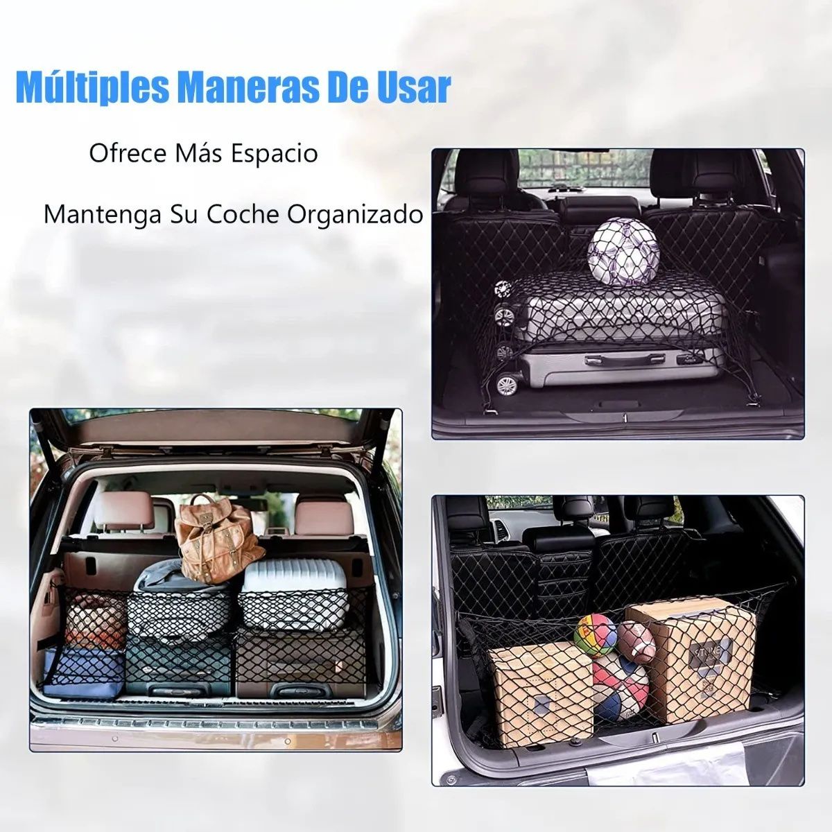 KUANGYE - 2pcs Red De Almacenamiento Malla Cajuela Maletero Auto Elástica